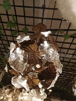 Artistik pohon Calathea Orbifolia lampu gantung kuningan besar lampu hias dalam ruangan lampu gantung untuk restoran Hotel