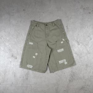 Pantalones Cortos Cargo de Algodón Texturizado de 310g, Estilo Urbano para Hombre, con Cordón Ajustable y Estampado Medio, Lavado Enzimático Desgastado - Product Image 5