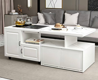 Table basse en verre multifonctionnelle pour petit appartement, table pliante moderne avec rangement, salon