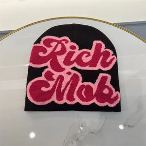 IDOIT en stock, gorros de punto de invierno Unisex, gorros multicolores "Rich <span class=keywords><strong>Mob</strong></span>", gorro de lana Y2K y sombrero de cubo - Product Image 6