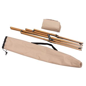 Chaise pliante d'extérieur en alliage d'aluminium, avec finition imitation bois et structure en tube de fer, portable, pour la plage, le camping et la pêche, 53x67.5x80cm, pliable - Product Image 1