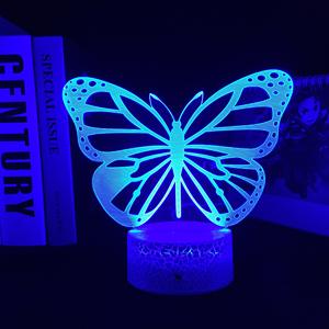 Lampe 3D à <span class=keywords><strong>action</strong></span> figurine papillon lumineuse avec télécommande RGB, veilleuse pour enfants, cadeau manga, décoration de chambre, offre d'usine - Product Image 4