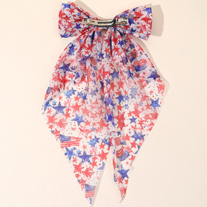 CN独立日精品大号发弓夹女孩长尾法国夹女性7月4日发夹 - Product Image 5