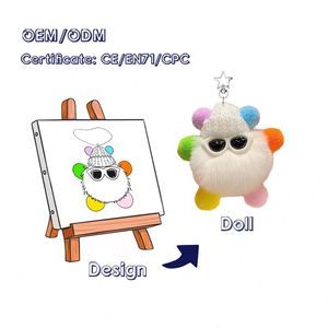 Suministro Directo de Fábrica, Llavero de Peluche Personalizado con Forma de Papas Fritas, MOQ Bajo, Soporte para Logotipo Personalizado, Llavero de Peluche Personalizado - Product Image 3