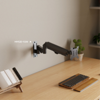 Soporte de Pared para Monitor AUKI con Resorte de Gas, Movimiento Completo, Ajustable, Color Negro, para Pantallas de 13 a 32 Pulgadas