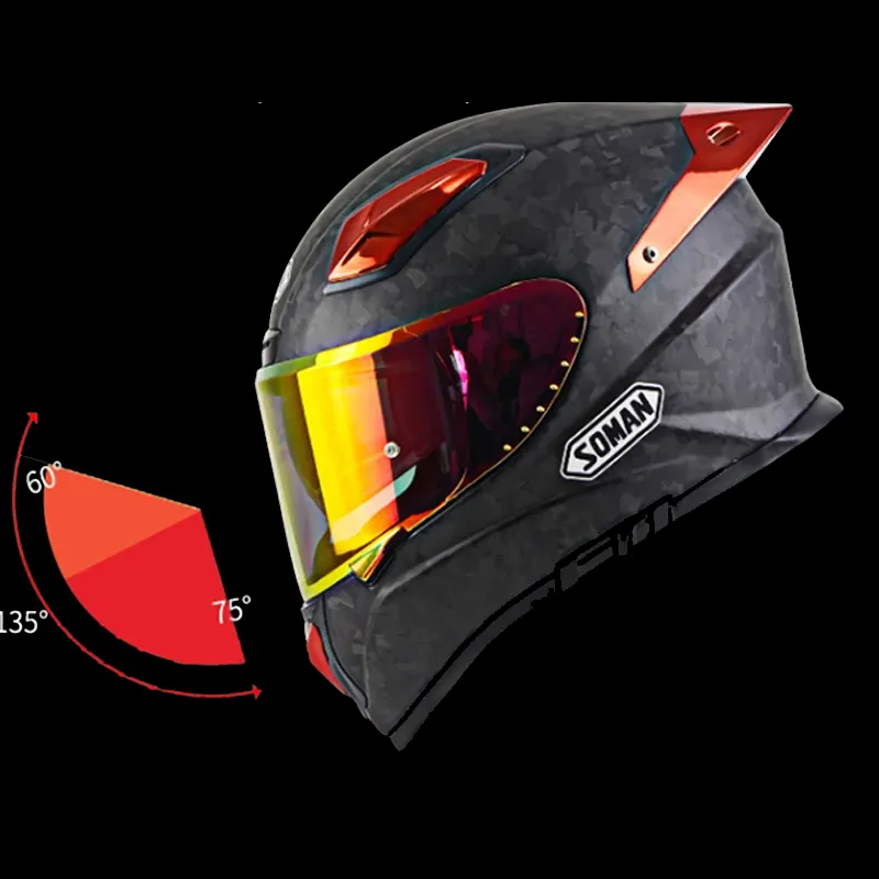 Full Face Motorhelm Flip Up Veiligheidshelm Carbon Fibre Aangepaste Motorcross Helm Voor Volwassenen