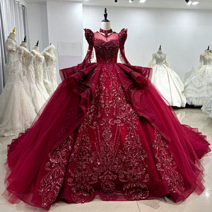ชุดราตรีสีแดงสำหรับงาน Sweet 16, งาน Quinceanera, ชุดเดรส Vestido De 15 Anos, ชุดแต่งงาน รุ่น Xs138 - Product Image 1