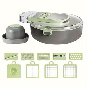 Utensilios de Cocina Multifuncionales de Fábrica, Rallador de Verduras 9 en 1, Cortador de Verduras Manual de Alta Calidad con Escurridor - Product Image 2
