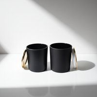 Vases à bougies cylindriques ronds mats noirs en métal argenté, doré ou en alliage de zinc, avec couvercle plat, personnalisables en gros, 12, 14, 15 oz