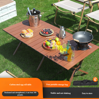 Ensemble de table de camping en acier au carbone, table de pique-nique pliable portable avec chaises, équipement de plein air