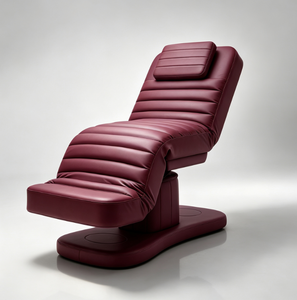 Fauteuil de soin électrique moderne de luxe rouge pour cils, réglable, en cuir synthétique, pour salon de beauté, équipement de spa incurvé 3 - Product Image 2