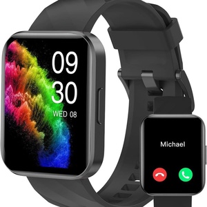 2025 D1 thông minh đồng hồ cho nam giới phụ nữ cho Bluetooth cuộc gọi tập thể dục giám sát IP68 hình vuông Silicone ban nhạc cho Amazon nổ - Product Image 1