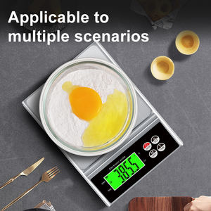 Báscula para alimentos de cocina de 10kg 2024-Onzas y <span class=keywords><strong>gramos</strong></span> de escala impermeable, báscula para hornear, placa de acero inoxidable, retroiluminación - Product Image 4