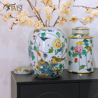 J432 Décoration d'intérieur Art floral-oiseau chinois Ornement de pot de gingembre esthétique Table d'entrée Centres de table décoratifs Vases pour fleurs