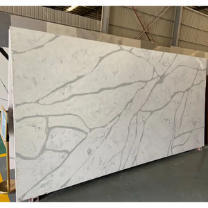 HIC Cuarzo Islandia Diseño moderno Mármol de cuarzo artificial Lujoso Calacatta Vetas distintivas Encimera roja pulida - Product Image 2