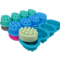 Moule en silicone ovale YDX XTG-1 à 4 cavités pour savon massant à points en relief, mousse, gâteau, bougie d'aromathérapie, savon fait main - Vente en gros