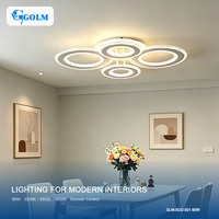 Lampu LED Plafon Bulat 90W Multi Ring SMD2835 Basis Besi PS Remote Control 3000K 4000K 6000K