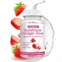 Gummies éclaircissantes au collagène et glutathion saveur fraise, marque privée OEM, pour une peau éclatante