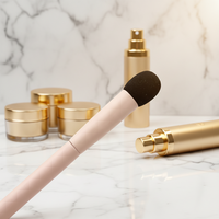 Kuas Makeup Yoly Single Flat & Round Smudge dengan Bulu Sintetis dan Gagang Kayu untuk Highlighting Wajah dan Mata serta Riasan Hidung