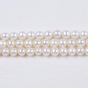 Perlas de Agua Dulce Redondas Blancas Naturales de Zhuji de 8-9 mm, Perlas Sueltas en Forma de Arroz para Hacer Collares y Pulseras - Product Image 1