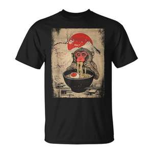 Camiseta japonesa con diseño gráfico de Macaque Ramen, diseño gráfico para amantes de los monos, ajuste unisex - Product Image 1