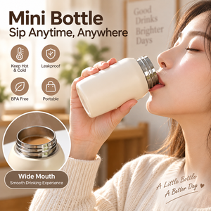 Mini Termo de Acero Inoxidable 316, Botella de Agua Portátil con Aislamiento al Vacío, Linda Taza de Bolsillo para la Escuela, Oficina y Actividades al Aire Libre - Product Image 3