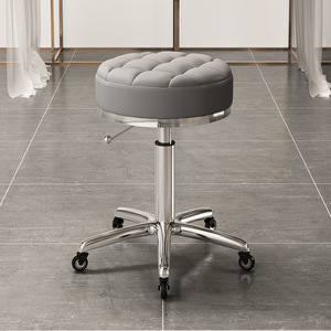 Taburete Giratorio Hidráulico Moderno Multiusos con Múltiples Compartimentos de Almacenamiento, Asiento Acolchado y Base Rodante de Acero Inoxidable - Product Image 2