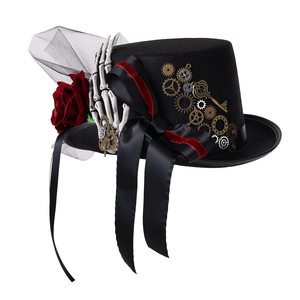 <strong>Halloween</strong> Hat Steampunk Top Hat Classic Goggles Roses Vintage <strong>Accessories</strong> Set for <strong>Adult</strong> - Product Image 3