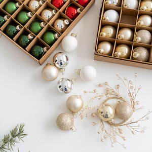 Ensemble de boules de Noël en verre de luxe, boîte cadeau, ornements, boules de Noël pastel, kit de décoration d'arbre de Noël, kit de décoration de Noël - Product Image 4