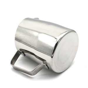 Pichet à lait moderne en acier inoxydable de qualité alimentaire et durable pichet à bec verseur 400ml 600ml ensemble de mesures pour le <span class=keywords><strong>chocolat</strong></span> chaud et le café pour la fête - Product Image 4