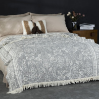 Serviette-Plaid Moderne pour Adulte en Gaze de Coton Pur Tissée Double Couche, Serviette à Pompons, Utilisation Estivale en Chambre, Anti-Acariens