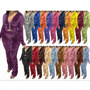 Completi Estivi da <span class=keywords><strong>Donna</strong></span> S-3XL 2024, <span class=keywords><strong>Tuta</strong></span> <span class=keywords><strong>in</strong></span> <span class=keywords><strong>Velluto</strong></span> con Zip Intera, Felpa con Cappuccio e Pantaloni Jogger Abbinati - Product Image 3