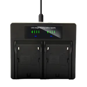 NP-F970 NP F970 USB LED Dual Battery Charger Compatible for Sony NP-F970 NP-F960 NP-770 NP-F550 Camera