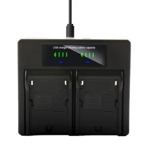 Carregador de Bateria Dupla compatível com Sony NP-F970 NP-F960 NP-770 NP-F550 Câmera