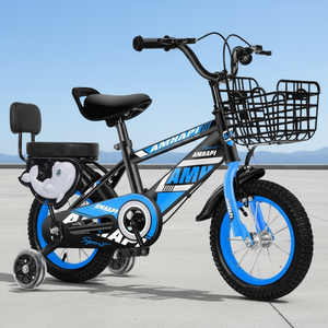 <span class=keywords><strong>Vélo</strong></span> pour enfants pas cher pour garçons de 3 ans et plus, cadre en acier à haute teneur en carbone, frein double V, panier avant, roue de <span class=keywords><strong>14</strong></span> <span class=keywords><strong>pouces</strong></span>, avec roues d'apprentissage - Product Image 1
