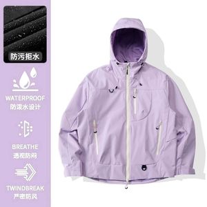 Femmes hommes automne <span class=keywords><strong>hiver</strong></span> coquille dure veste de pluie coupe-vent imperméable trois-en-un à capuche alpinisme veste vide montagne - Product Image 6