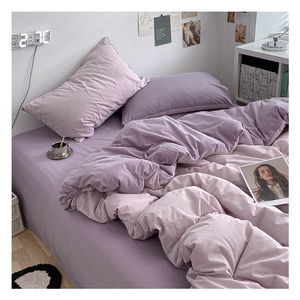 Umwelt freundlicher wasch barer Kissen bezug Gemütlicher Bett bezug Luxus-Bettwäsche set <span class=keywords><strong>Queen</strong></span>-<span class=keywords><strong>Size</strong></span>-Bett bezug Gewaschenes Bettwäsche set - Product Image 1