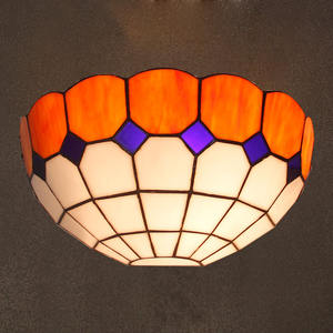 Vintage Moderne Tiffany Handgefertigte Braune Buntglas Kupferfolie LED 2700K Halbe Wandlampe Europäischer Stil Wohnzimmer Anwendung - Product Image 3