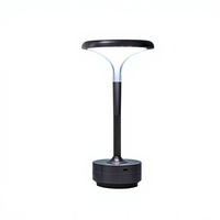 Lampe de bureau LED rechargeable en aluminium, à intensité variable tactile, chargement USB portable, lumière d'ambiance décorative de luxe pour cafés et bars, sans fil