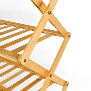 WDF ชั้นวางรองเท้าไม้ไผ่พับได้หลายชั้นสำหรับใช้ในบ้านในชีวิตประจำวัน - Product Image 6