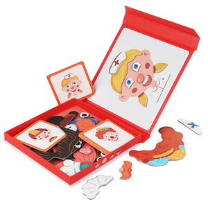 Tablero de dibujo para niños, rompecabezas magnético, tráfico, Océano, vestido, pegatina magnética, juego de rompecabezas, cambio de ropa, juego de juguete a juego - Product Image 3