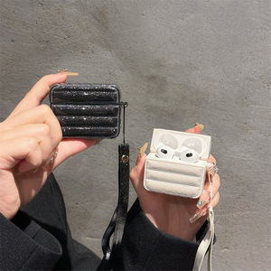 เคส AirPods แบบกลิตเตอร์, PU+TPU ป้องกันรอยขีดข่วนและป้องกันการสูญหายสำหรับทุกรุ่น - Product Image 4