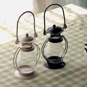Candelabro de hierro forjado con cubierta de cristal, lámpara Pony, accesorios de artesanía, lámpara de queroseno creativa, sin luminiscencia, multiusos - Product Image 3