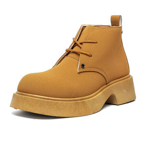 Nouvelle botte de <span class=keywords><strong>moto</strong></span> décontractée de haute qualité porte quotidiennement des chaussures de cheville bon marché et agréable à gros orteil plate-forme de sécurité à talons pour hommes à bas prix - Product Image 4