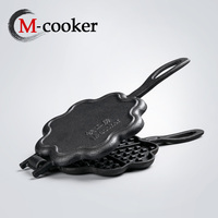 Meilleure vente Poêle à griller en fonte Poêle à gaufres carrée émaillée de cuisine pour steak Griller Outil de cuisson en métal