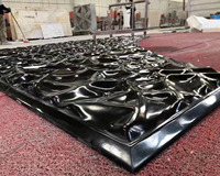 Machine CNC à sculpter pierre 3D motif liquide poli Nero Marquina noir carreaux de sol en marbre liquide pour la décoration intérieure