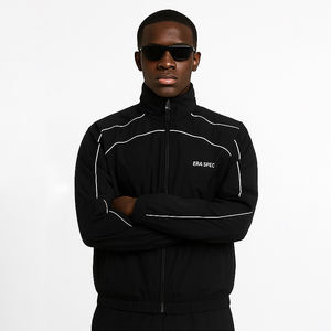 QUICKSHOW <span class=keywords><strong>Giacca</strong></span> Streetwear Riflettente da <span class=keywords><strong>Uomo</strong></span> con Zip da Moto e Sport a Strisce Laterali in Nylon - Product Image 5