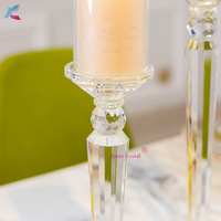 K-2040 décorations de table de mariage ronde bougeoir en cristal avec abat-jour