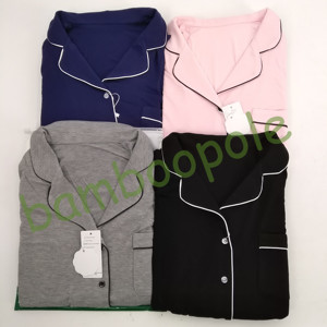 Set <span class=keywords><strong>Pigiama</strong></span> Personalizzabile per Donne, in Viscosa di Bambù, Maniche Lunghe, Super Morbido e Confortevole, con <span class=keywords><strong>Bottoni</strong></span>, per Dormire e Relax - Product Image 4