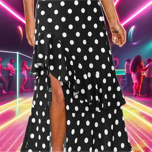 Jupe mini taille haute noire et blanche unie pour femme avec fente haute, style sexy et clubbing, anti-plis, été - Product Image 2
